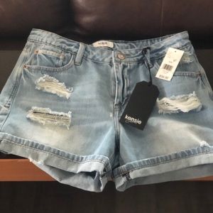 High waisted jean shorts